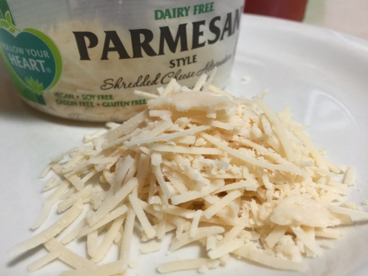 FOLLOW YOUR HEART PARMESAN ON PLATE